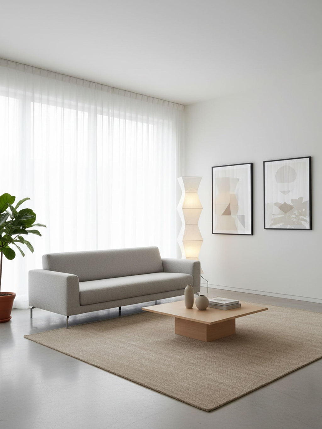 Rice Paper Floor Lamp | Mulberry Paper Shade, Metal Base & Ideal for Indoor Lighting