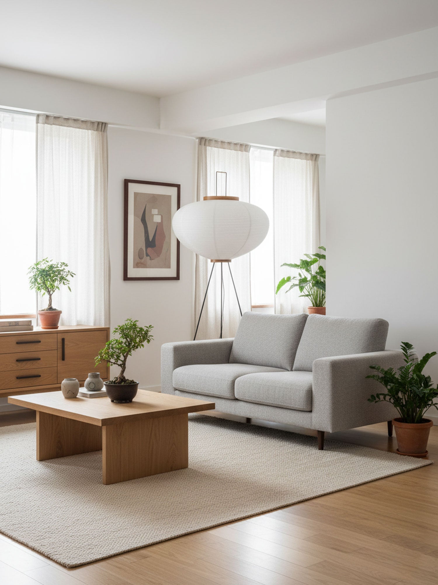 Rice Paper Floor Lamp | Mulberry Paper Shade, Metal Base & Ideal for Indoor Lighting