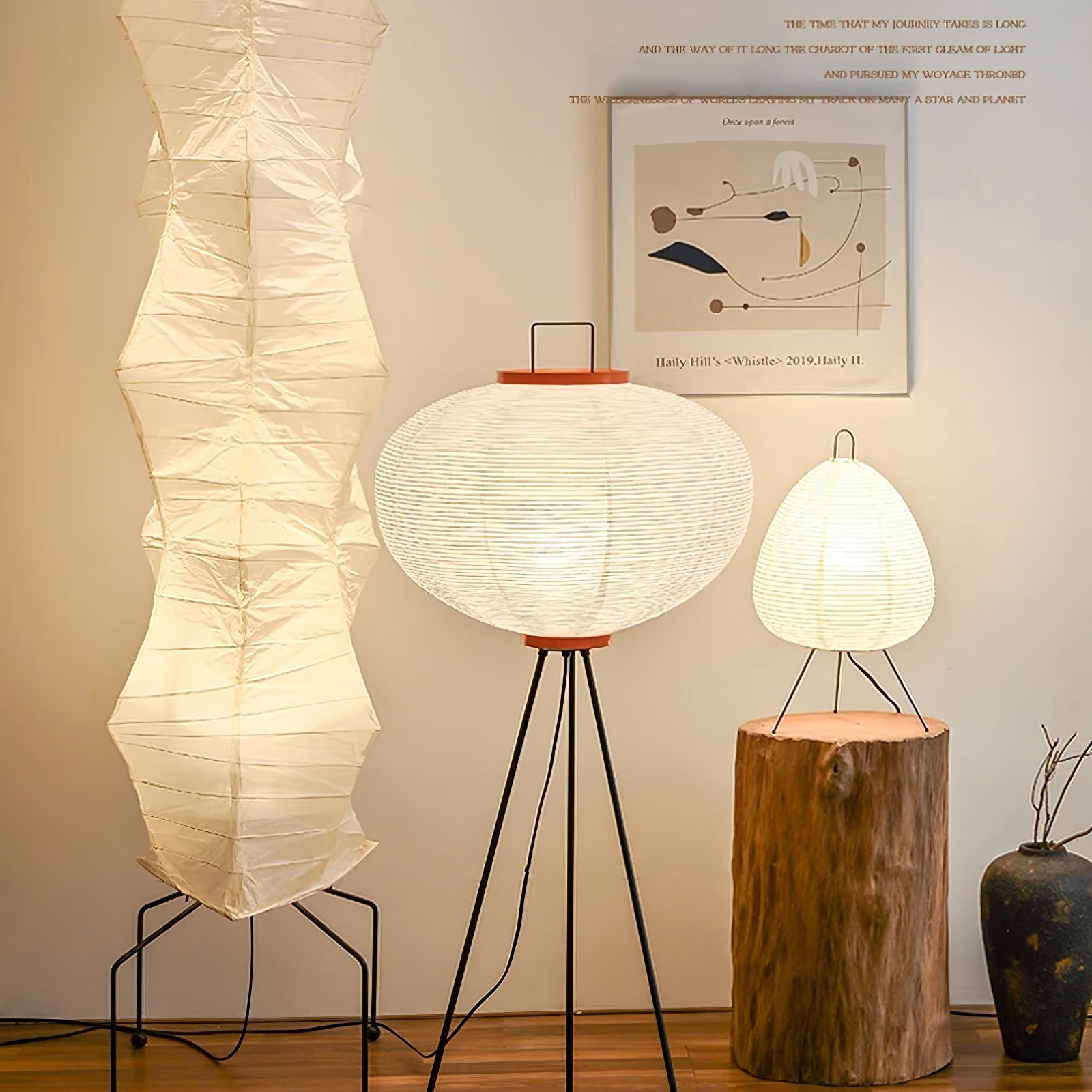 Rice Paper Floor Lamp | Mulberry Paper Shade, Metal Base & Ideal for Indoor Lighting