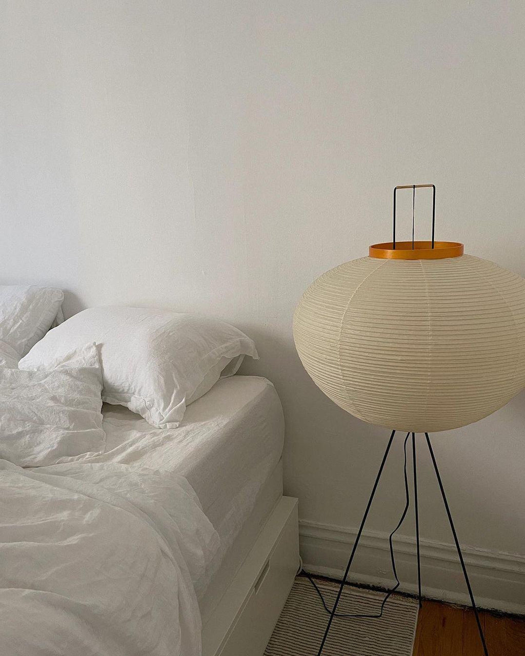 Rice Paper Floor Lamp | Mulberry Paper Shade, Metal Base & Ideal for Indoor Lighting