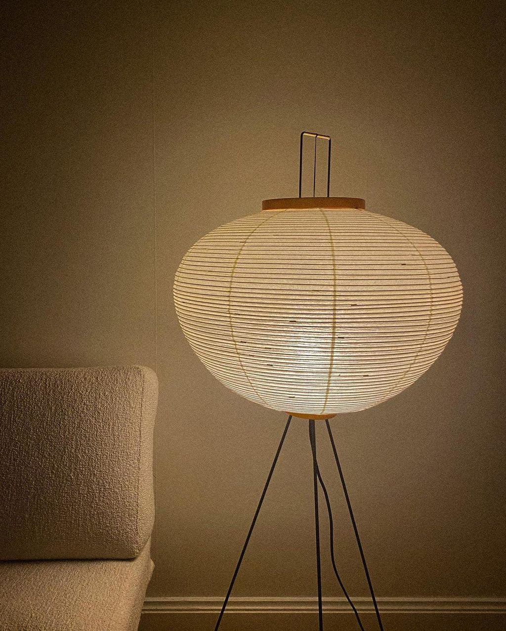Rice Paper Floor Lamp | Mulberry Paper Shade, Metal Base & Ideal for Indoor Lighting