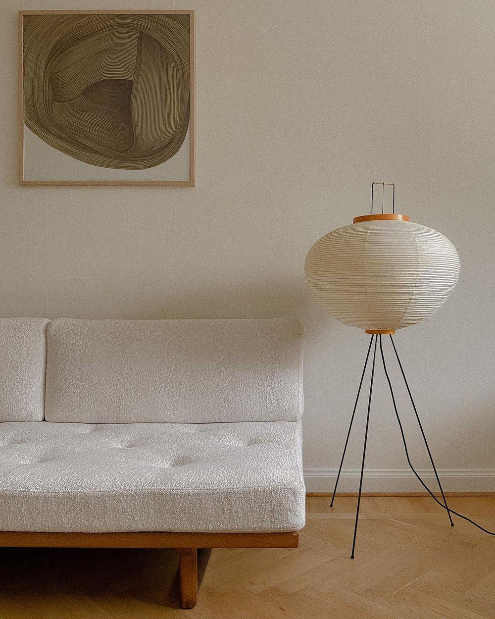 Rice Paper Floor Lamp | Mulberry Paper Shade, Metal Base & Ideal for Indoor Lighting