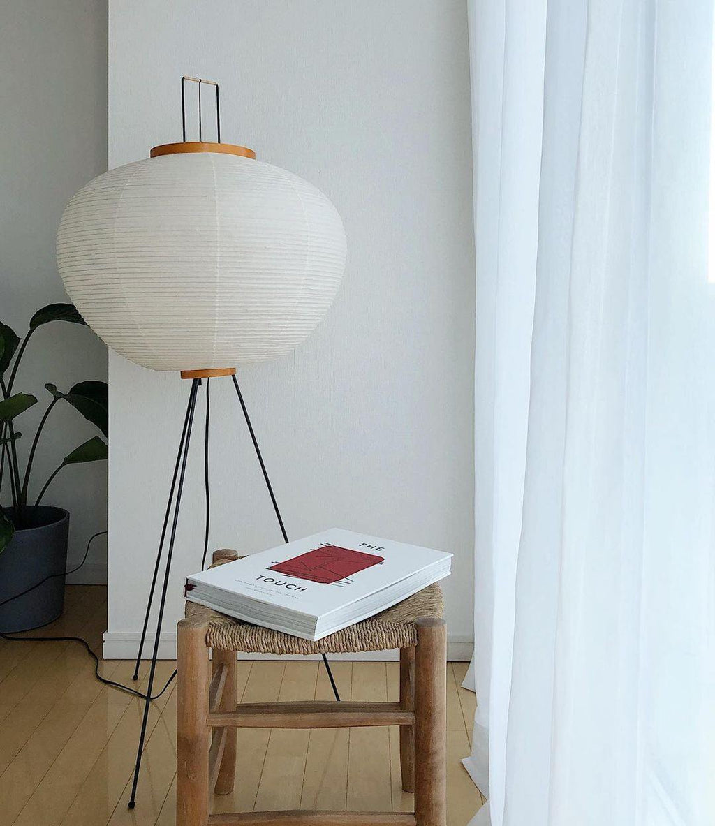 Rice Paper Floor Lamp | Mulberry Paper Shade, Metal Base & Ideal for Indoor Lighting