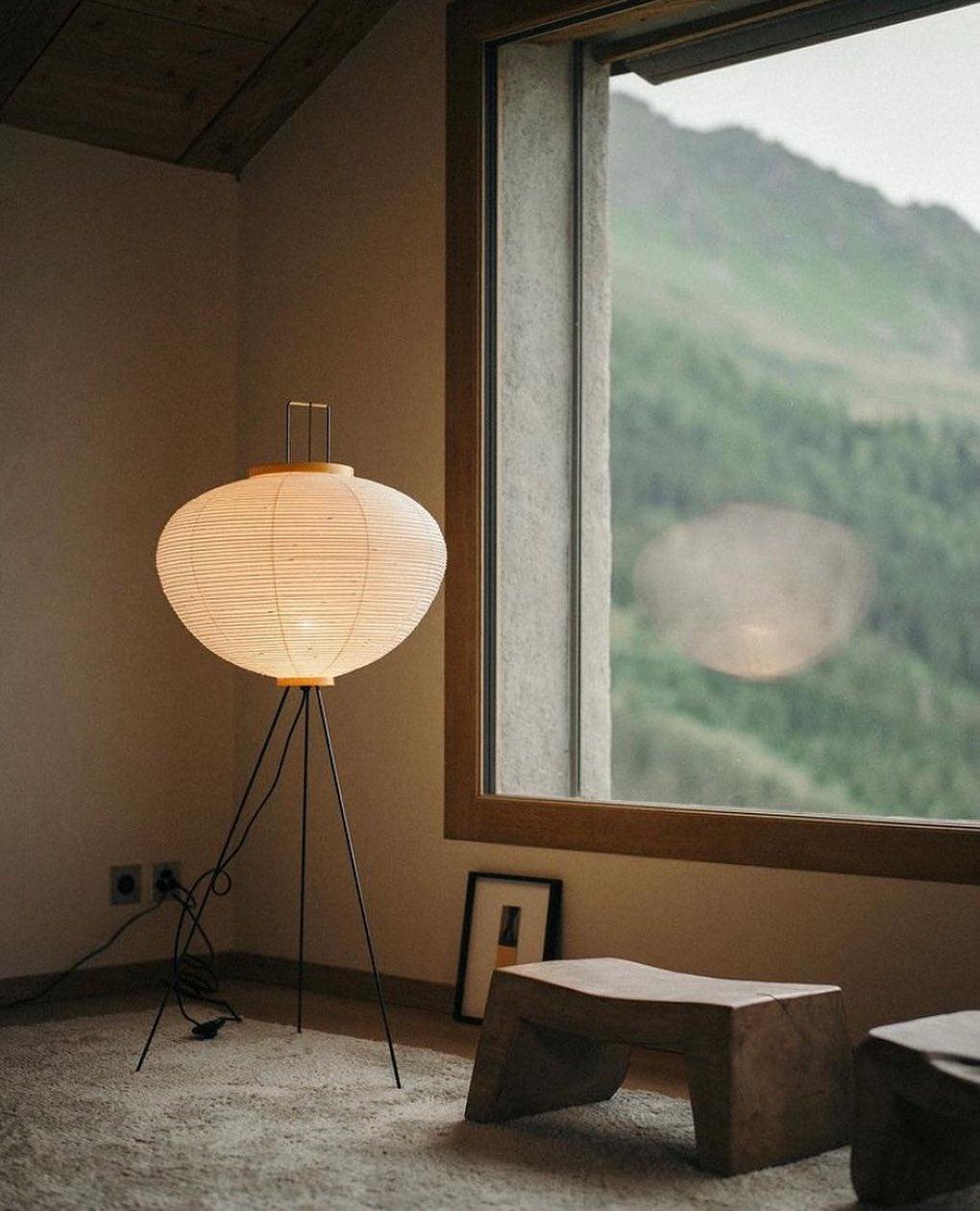 Rice Paper Floor Lamp | Mulberry Paper Shade, Metal Base & Ideal for Indoor Lighting