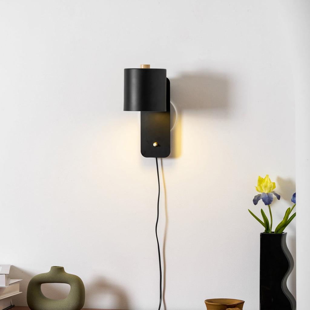 Rotatable Cylinder Plug-in Wall Lamp | 350-Degree Adjustable, Minimalist Design for Modern Indoor Spaces