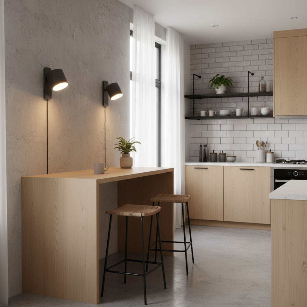 Rotatable Cylinder Plug-in Wall Lamp | 350-Degree Adjustable, Minimalist Design for Modern Indoor Spaces