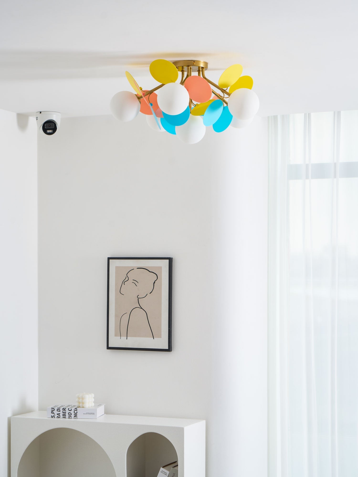 Round Macaron Ceiling Lamp | Colorful Metal & Glass Design for Children's Rooms, Offices & Indoor Spaces