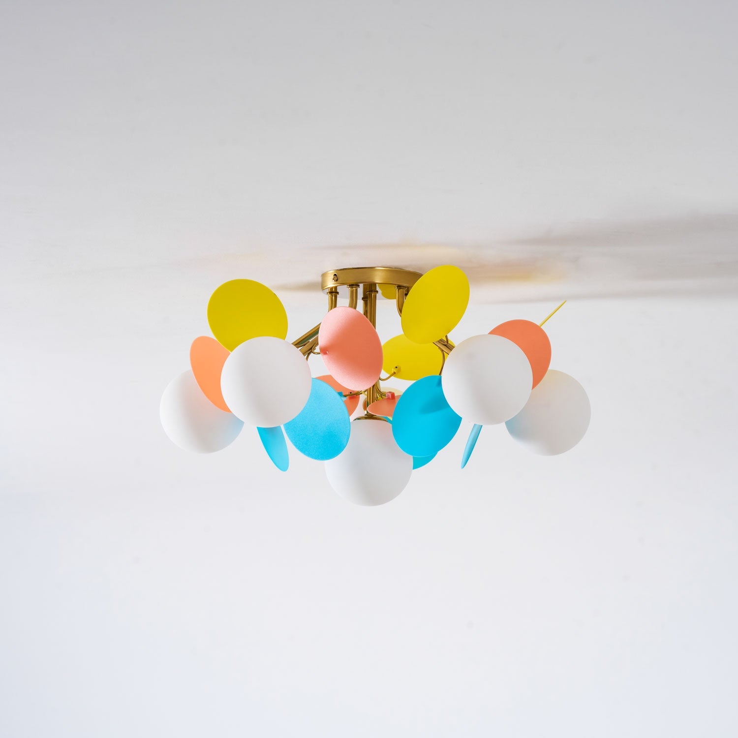 Round Macaron Ceiling Lamp | Colorful Metal & Glass Design for Children's Rooms, Offices & Indoor Spaces