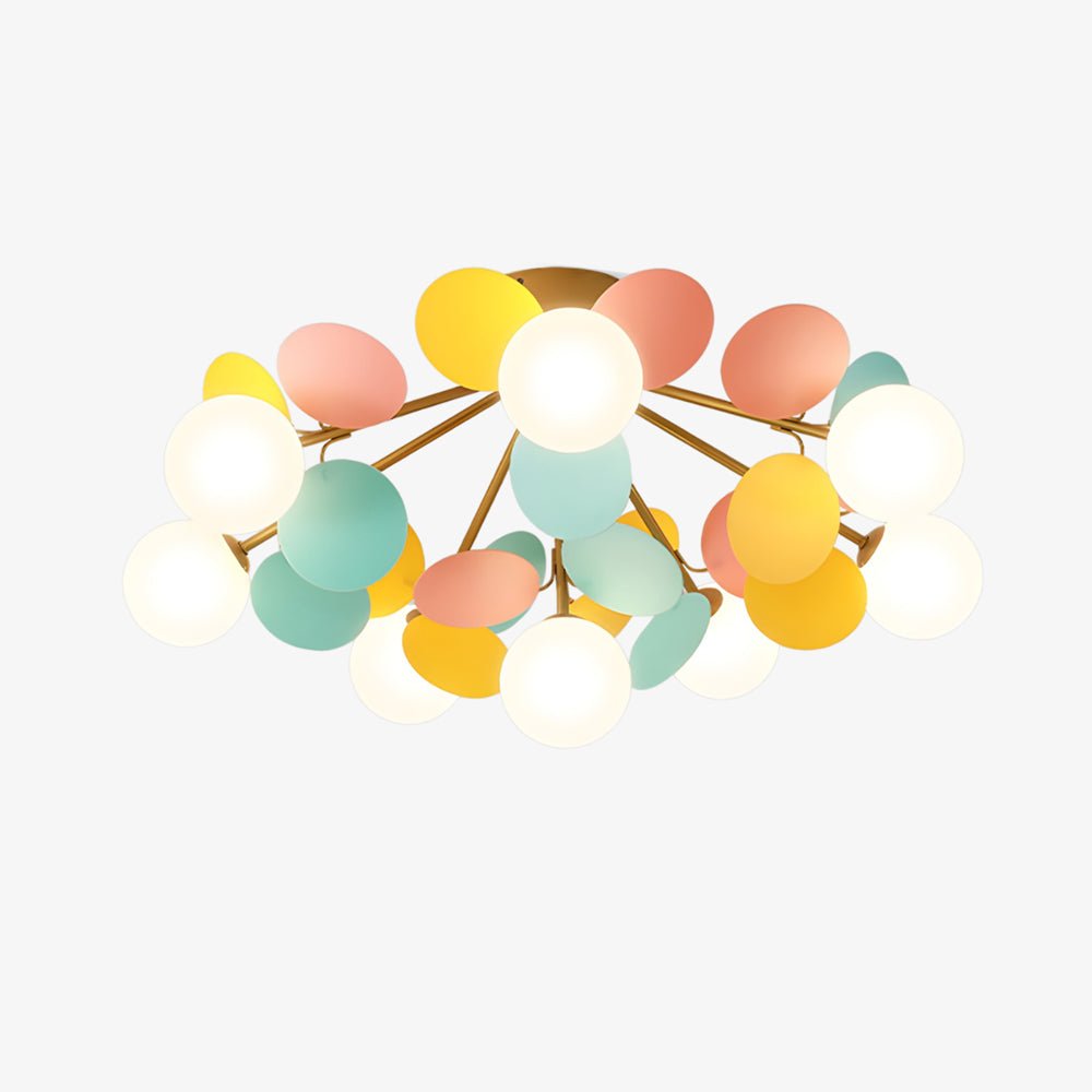 Round Macaron Ceiling Lamp | Colorful Metal & Glass Design for Children's Rooms, Offices & Indoor Spaces