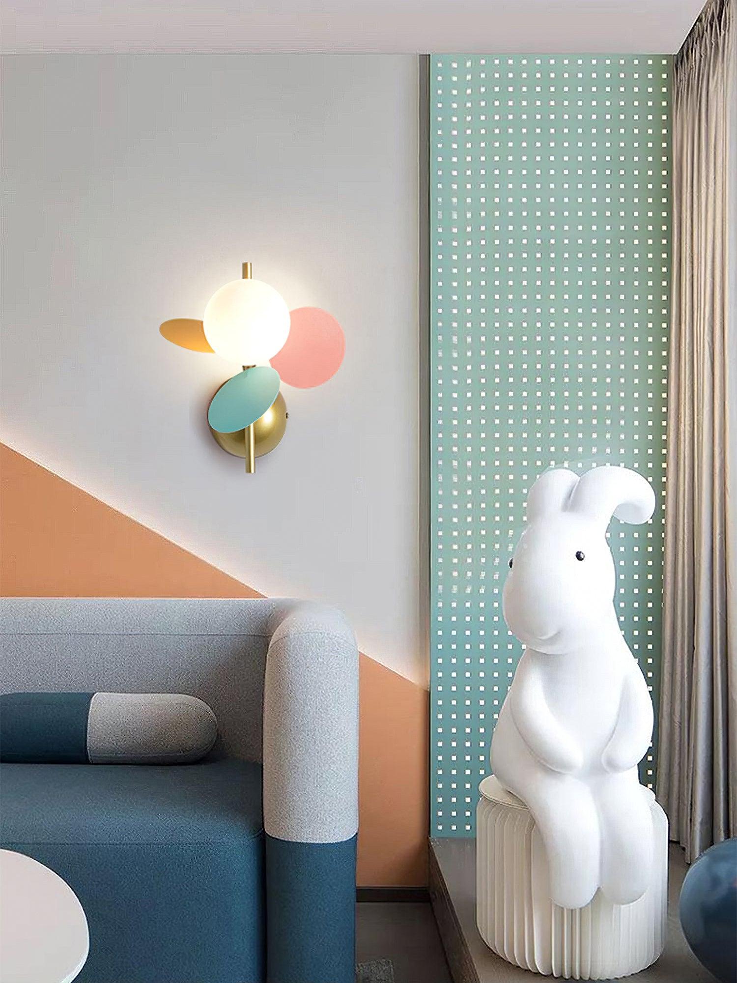 Colored Metal Wall Sconce | Mid-Century Modern Design for Kids' Rooms, Nurseries & Indoor Spaces