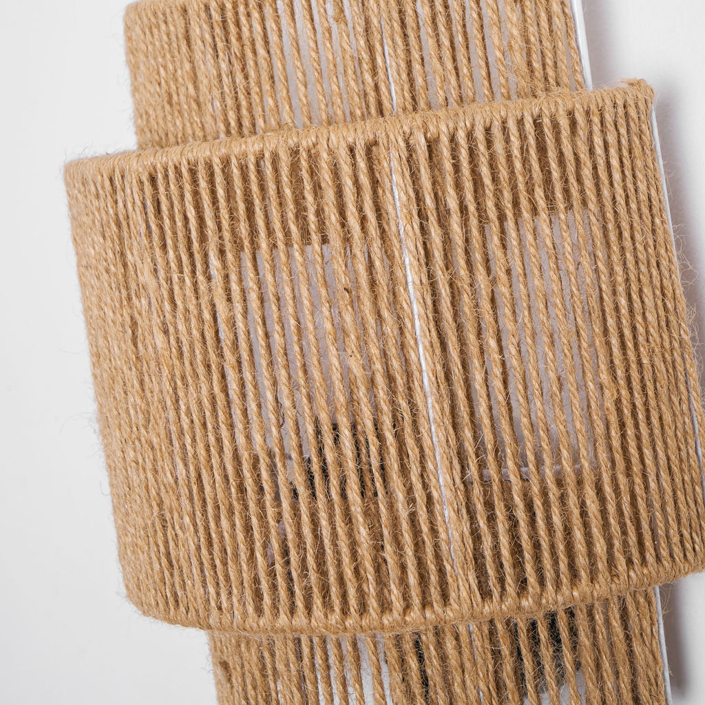 Rustic Weave Wall Lamp | Handwoven Hemp Rope Design for Cozy Indoor Lighting
