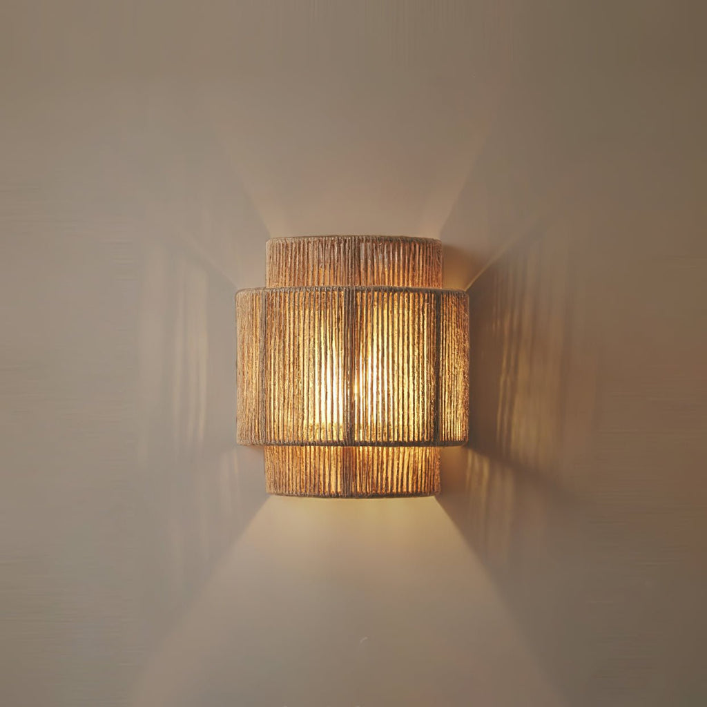 Rustic Weave Wall Lamp | Handwoven Hemp Rope Design for Cozy Indoor Lighting