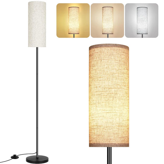 Modern Floor Lamp with Lampshade and Foot Switch - Adjustable Standing Light for Living Room, Bedroom, Kids Room, and Office Use