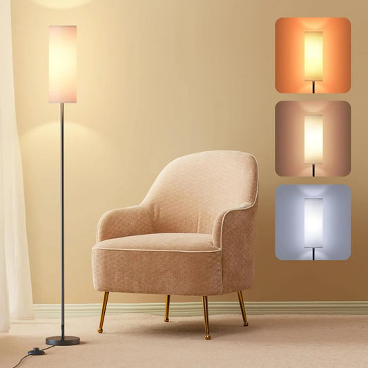 Modern Floor Lamp with Lampshade and Foot Switch - Adjustable Standing Light for Living Room, Bedroom, Kids Room, and Office Use