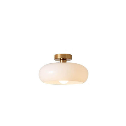 LED Pendant Light Fixture - Modern Retro Round Glass with Electroplated Copper Finish - Ideal for Kitchen & Dining Room Lighting