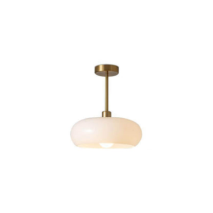 LED Pendant Light Fixture - Modern Retro Round Glass with Electroplated Copper Finish - Ideal for Kitchen & Dining Room Lighting