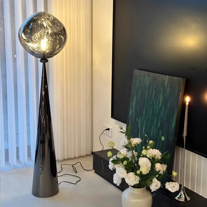 Lava Floor Lamp Black - Post-Modern Corner Floor Lamp with Smoke Gray Shade for Living Room & Bedroom Lighting