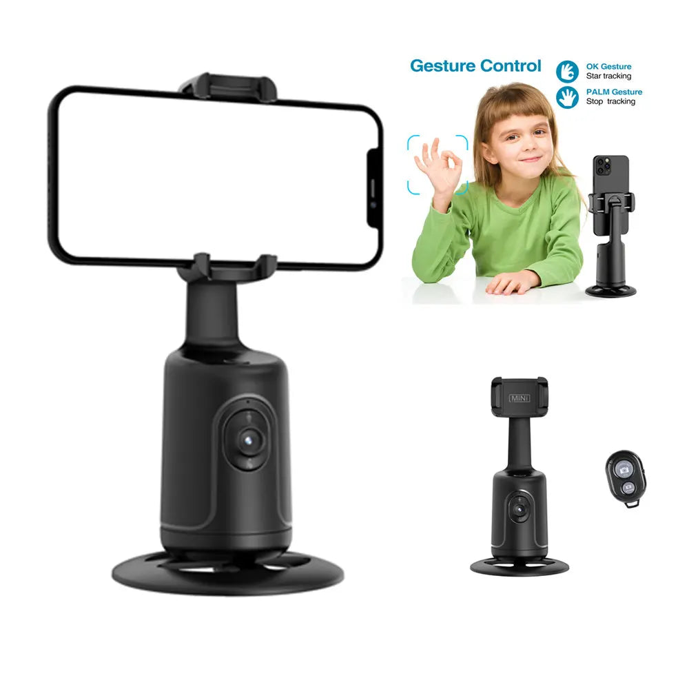 360° Face Tracking Phone Holder | Auto Tracking Gimbal with Gesture Control for Smartphones