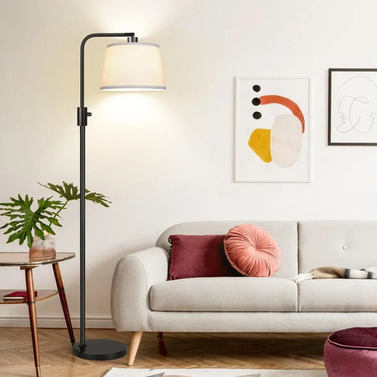 Dimmable Arc Floor Lamp with 1000 Lumens LED Edison Bulb - Modern Black Design for Living Room & Bedroom Lighting