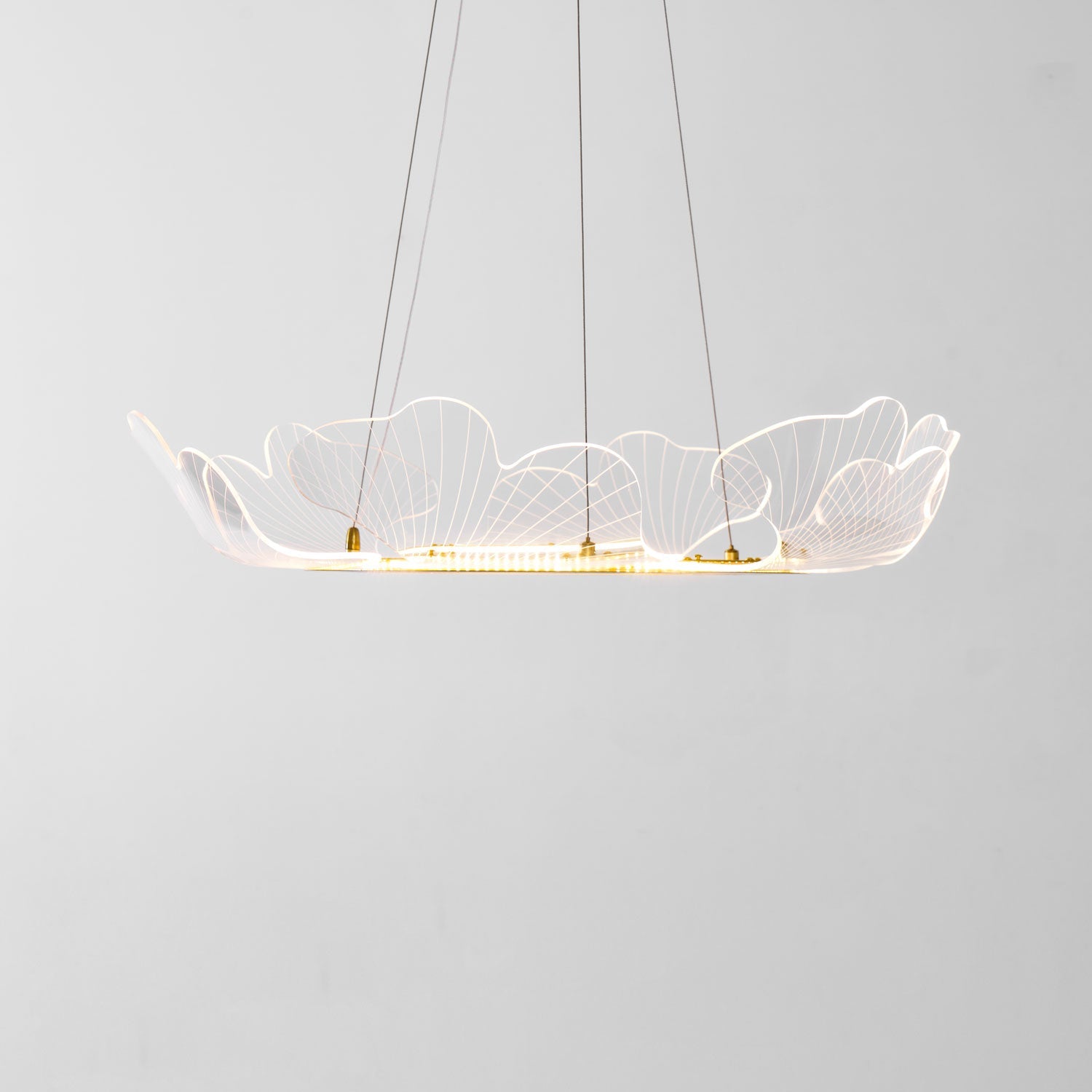 Leaf-Shaped LED Chandelier | Gold Finish, Dimmable & Ideal for Living Room or Kitchen