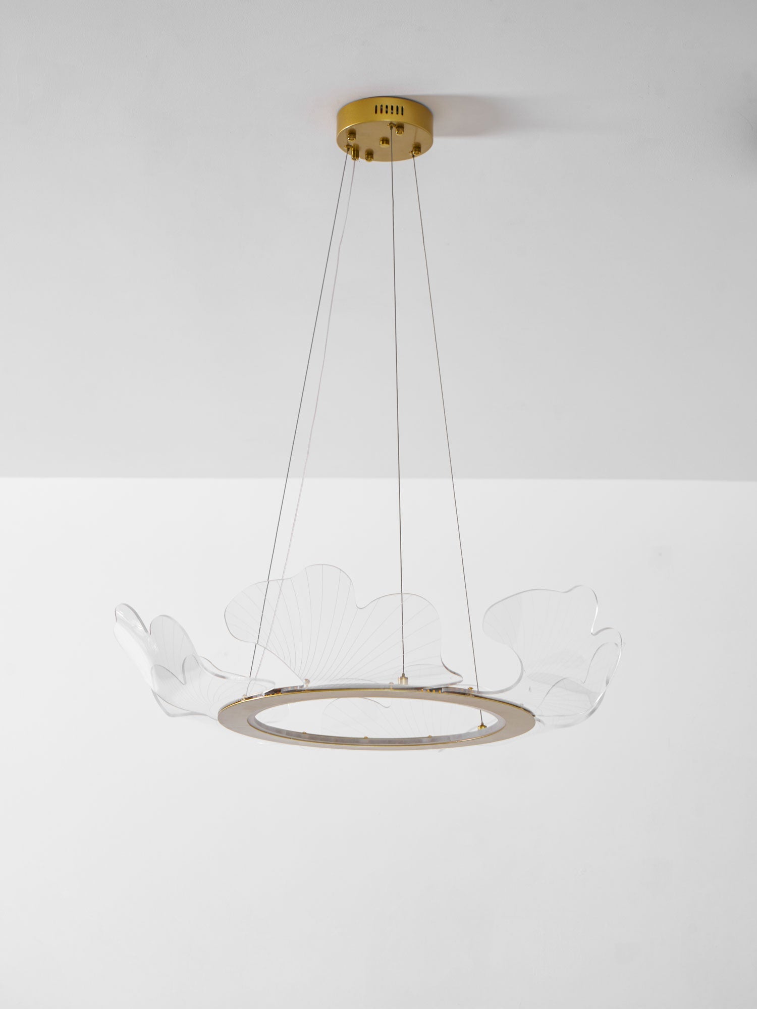 Leaf-Shaped LED Chandelier | Gold Finish, Dimmable & Ideal for Living Room or Kitchen
