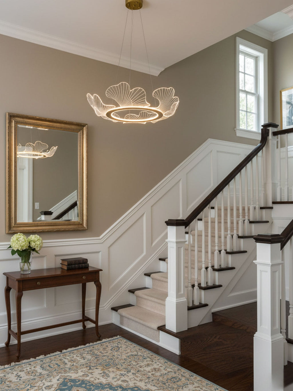 Leaf-Shaped LED Chandelier | Gold Finish, Dimmable & Ideal for Living Room or Kitchen