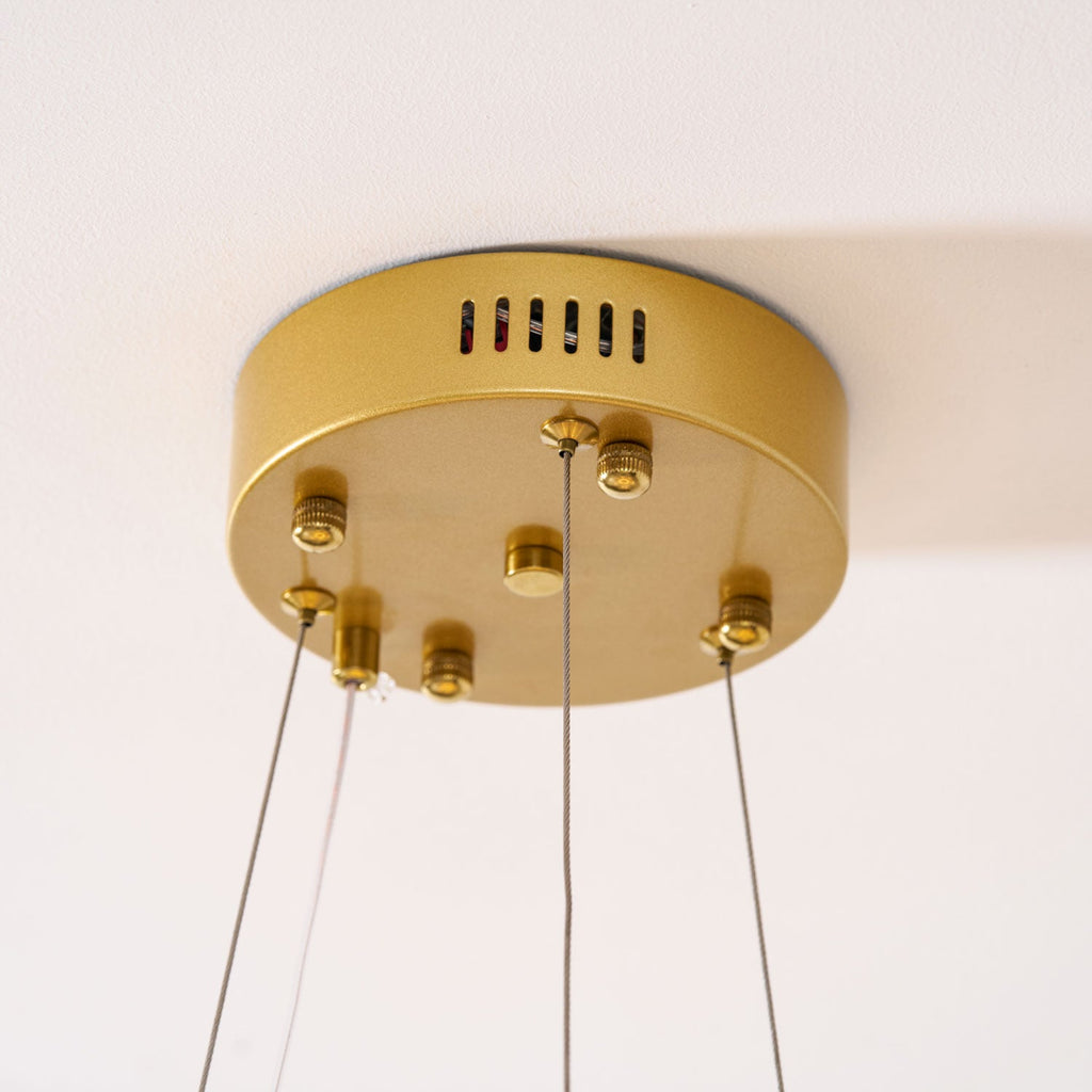 Leaf-Shaped LED Chandelier | Gold Finish, Dimmable & Ideal for Living Room or Kitchen