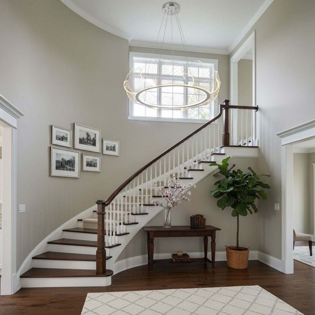 Leaf-Shaped LED Chandelier | Gold Finish, Dimmable & Ideal for Living Room or Kitchen