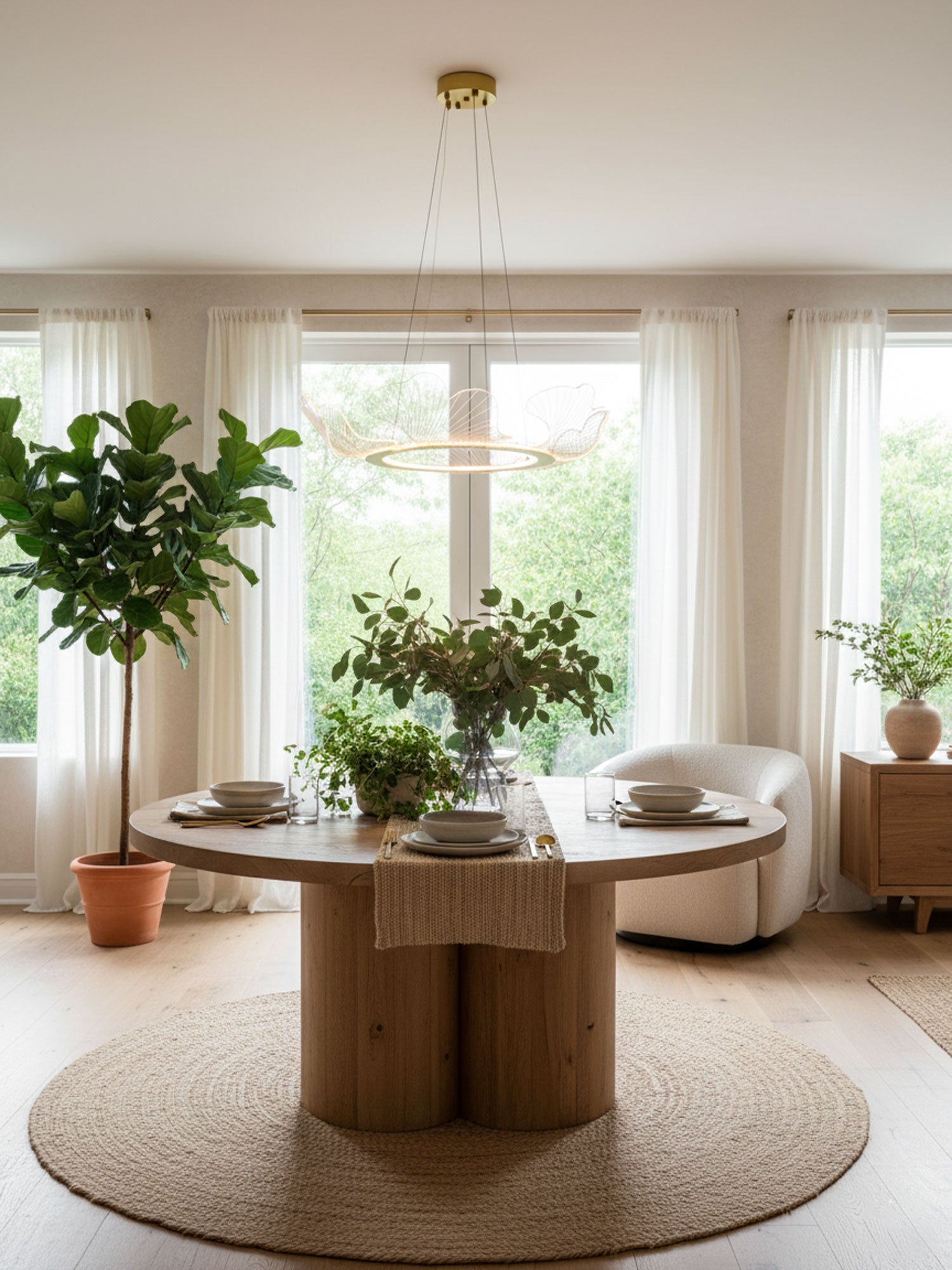 Leaf-Shaped LED Chandelier | Gold Finish, Dimmable & Ideal for Living Room or Kitchen