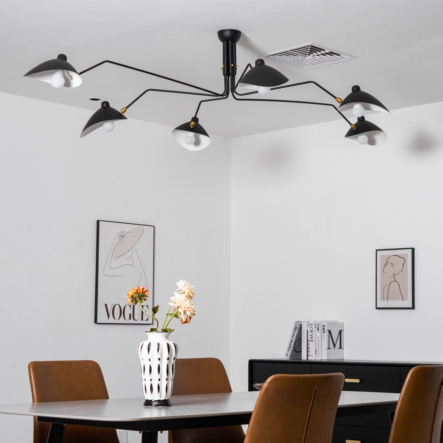 Three Arm Ceiling Light | Metal & Aluminum, Indoor Use for Modern Home Decor