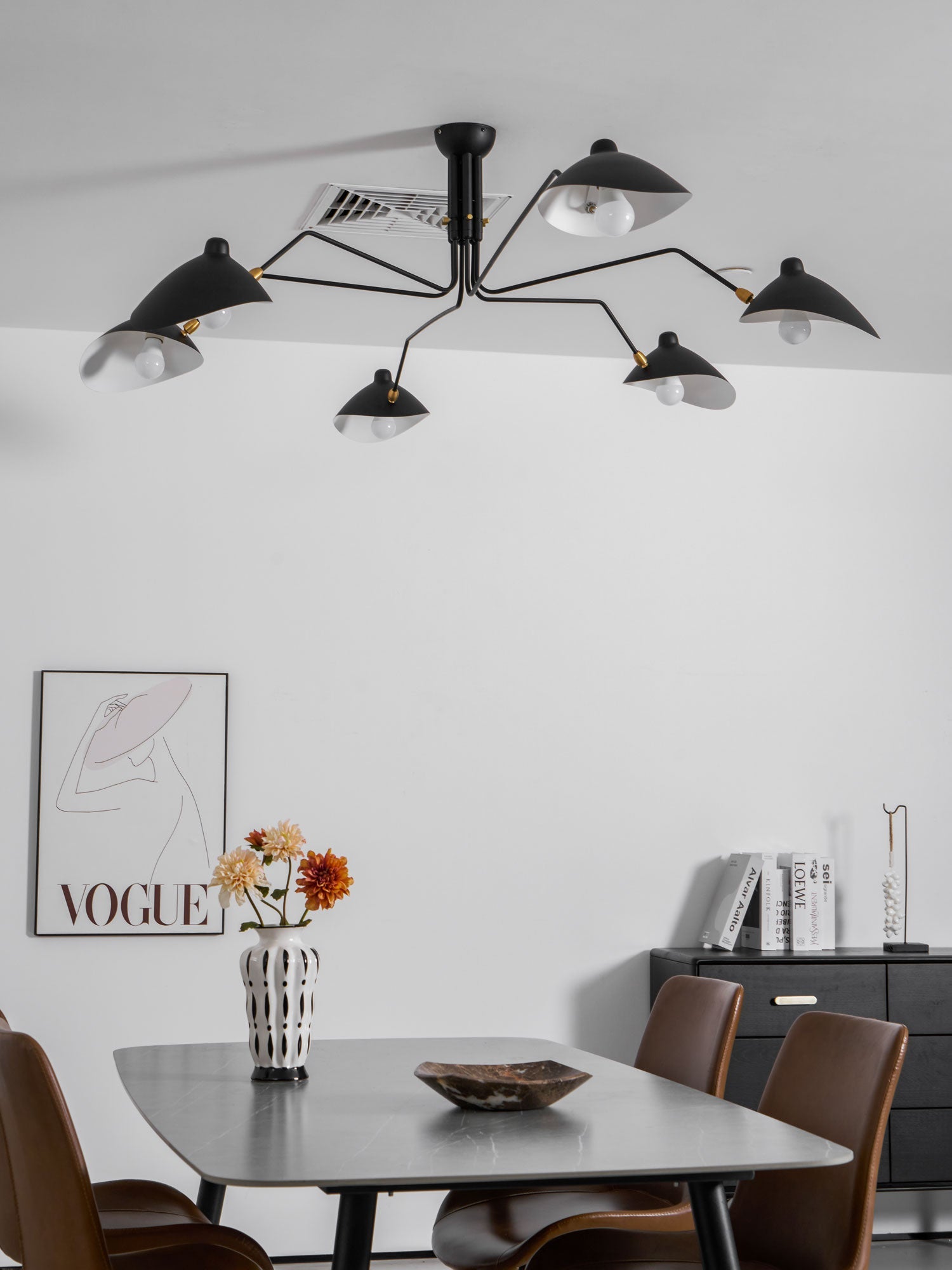 Three Arm Ceiling Light | Metal & Aluminum, Indoor Use for Modern Home Decor