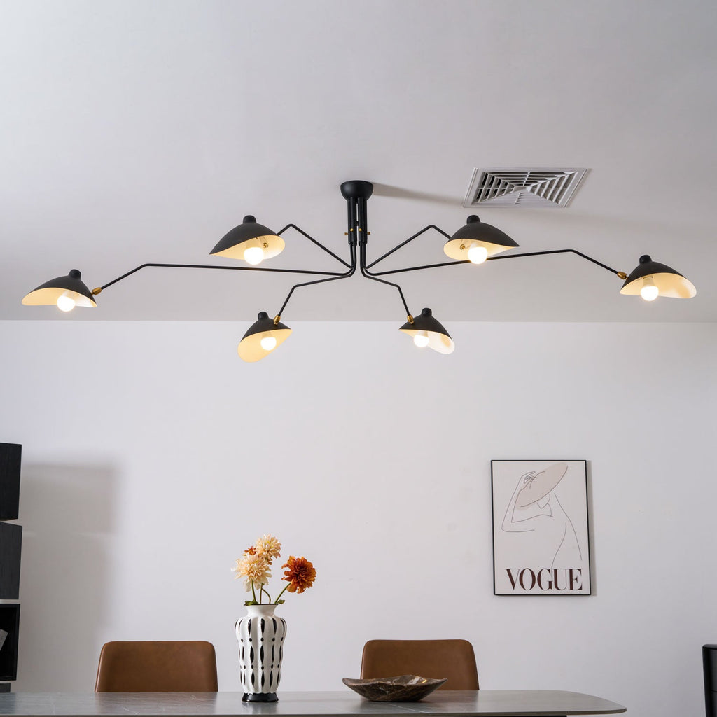 Three Arm Ceiling Light | Metal & Aluminum, Indoor Use for Modern Home Decor