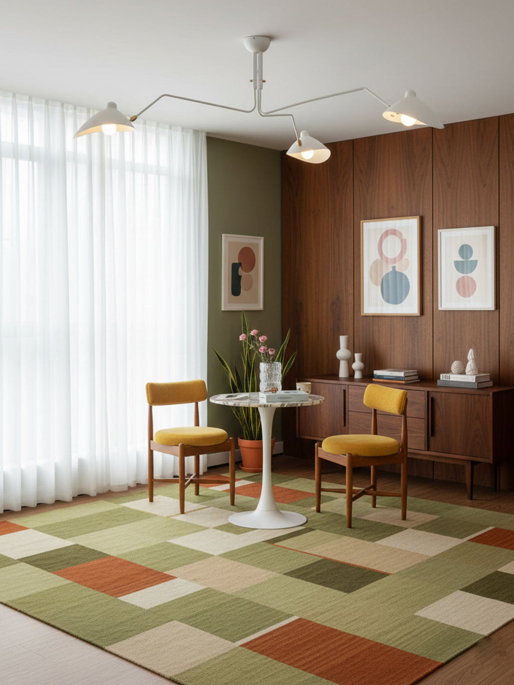 Three Arm Ceiling Light | Metal & Aluminum, Indoor Use for Modern Home Decor