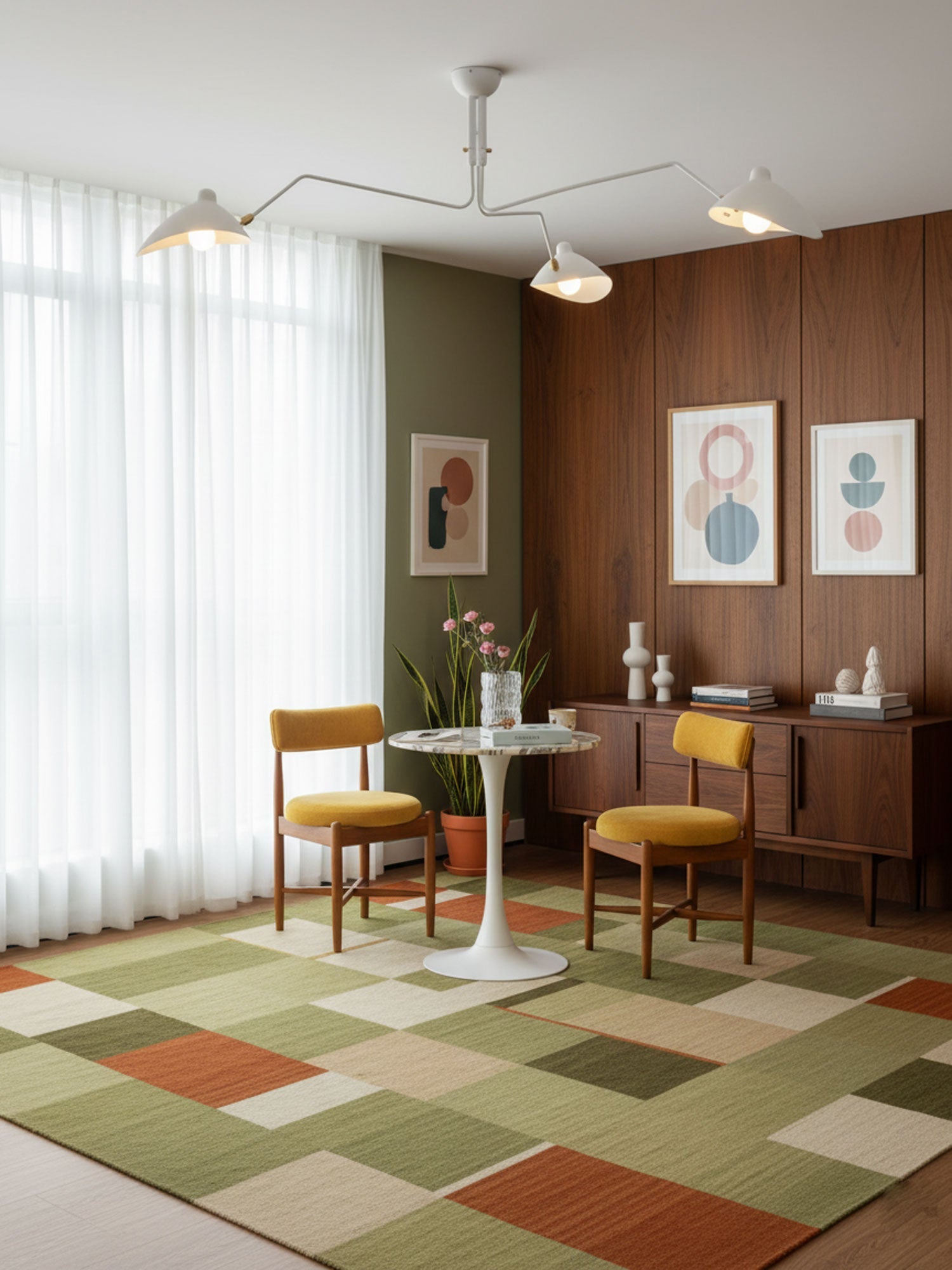 Three Arm Ceiling Light | Metal & Aluminum, Indoor Use for Modern Home Decor