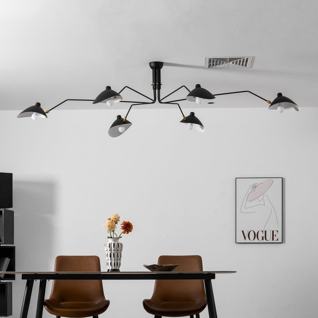 Three Arm Ceiling Light | Metal & Aluminum, Indoor Use for Modern Home Decor