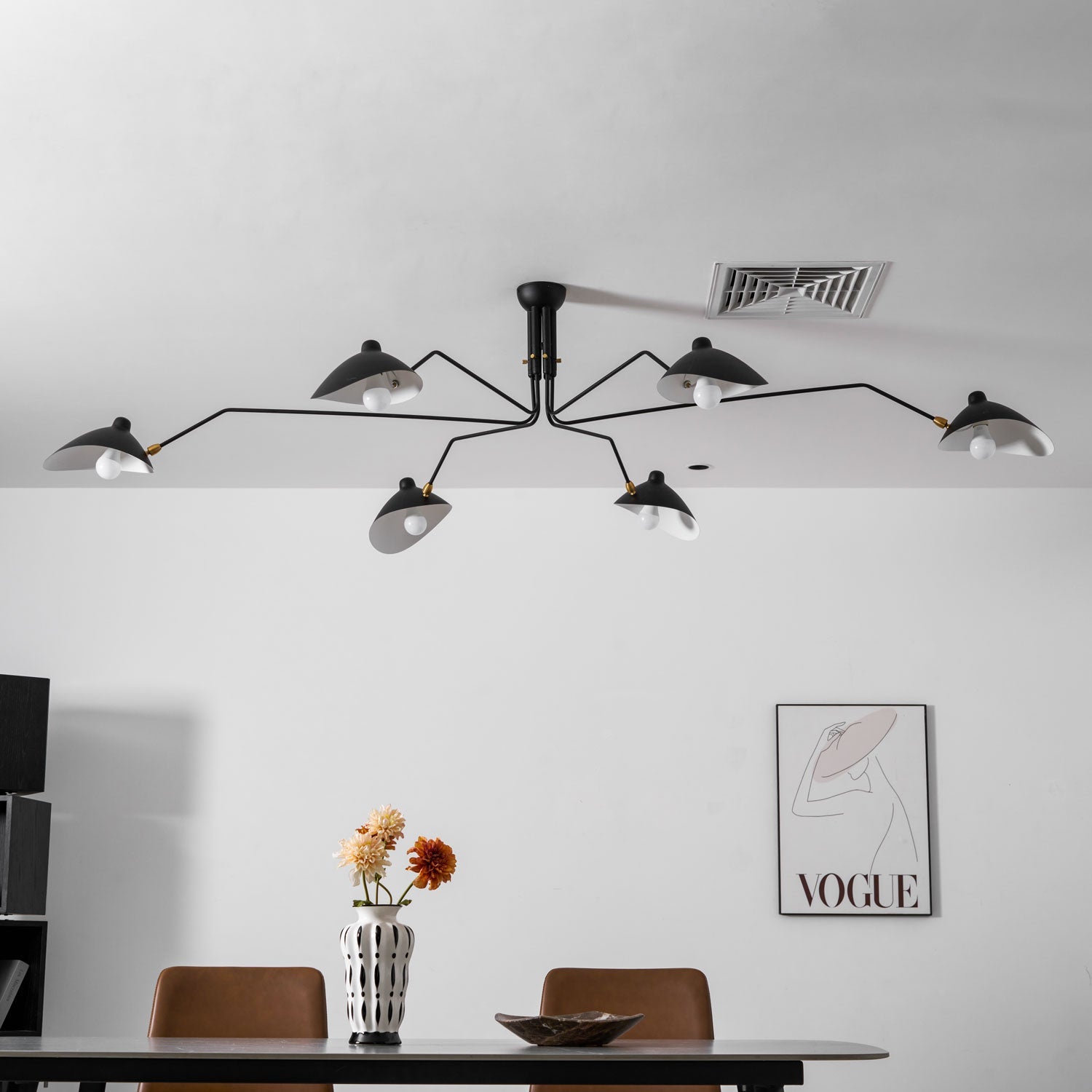 Three Arm Ceiling Light | Metal & Aluminum, Indoor Use for Modern Home Decor