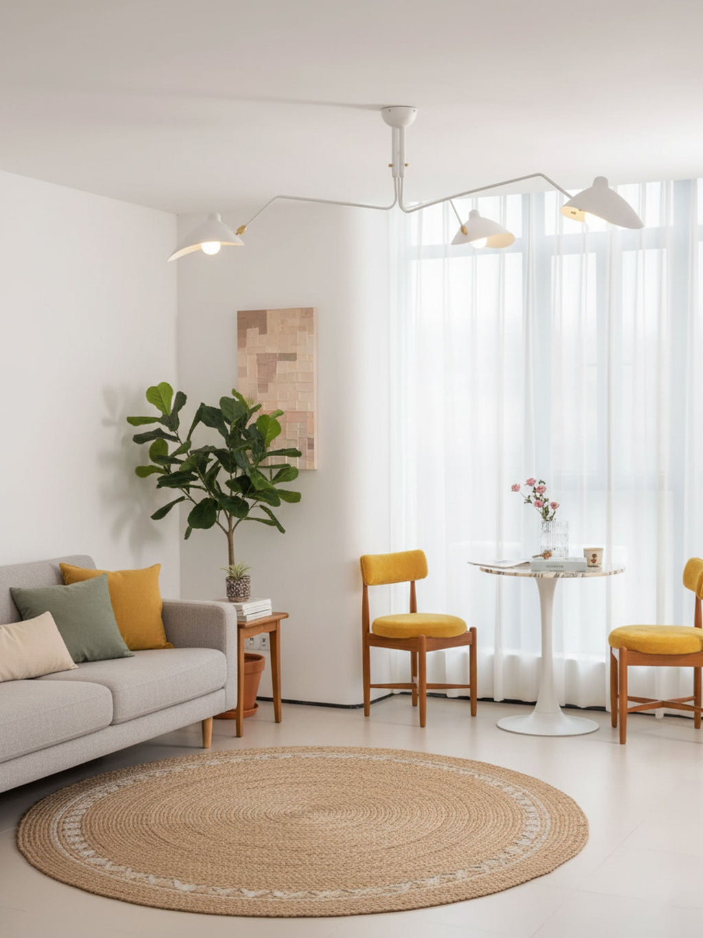 Three Arm Ceiling Light | Metal & Aluminum, Indoor Use for Modern Home Decor