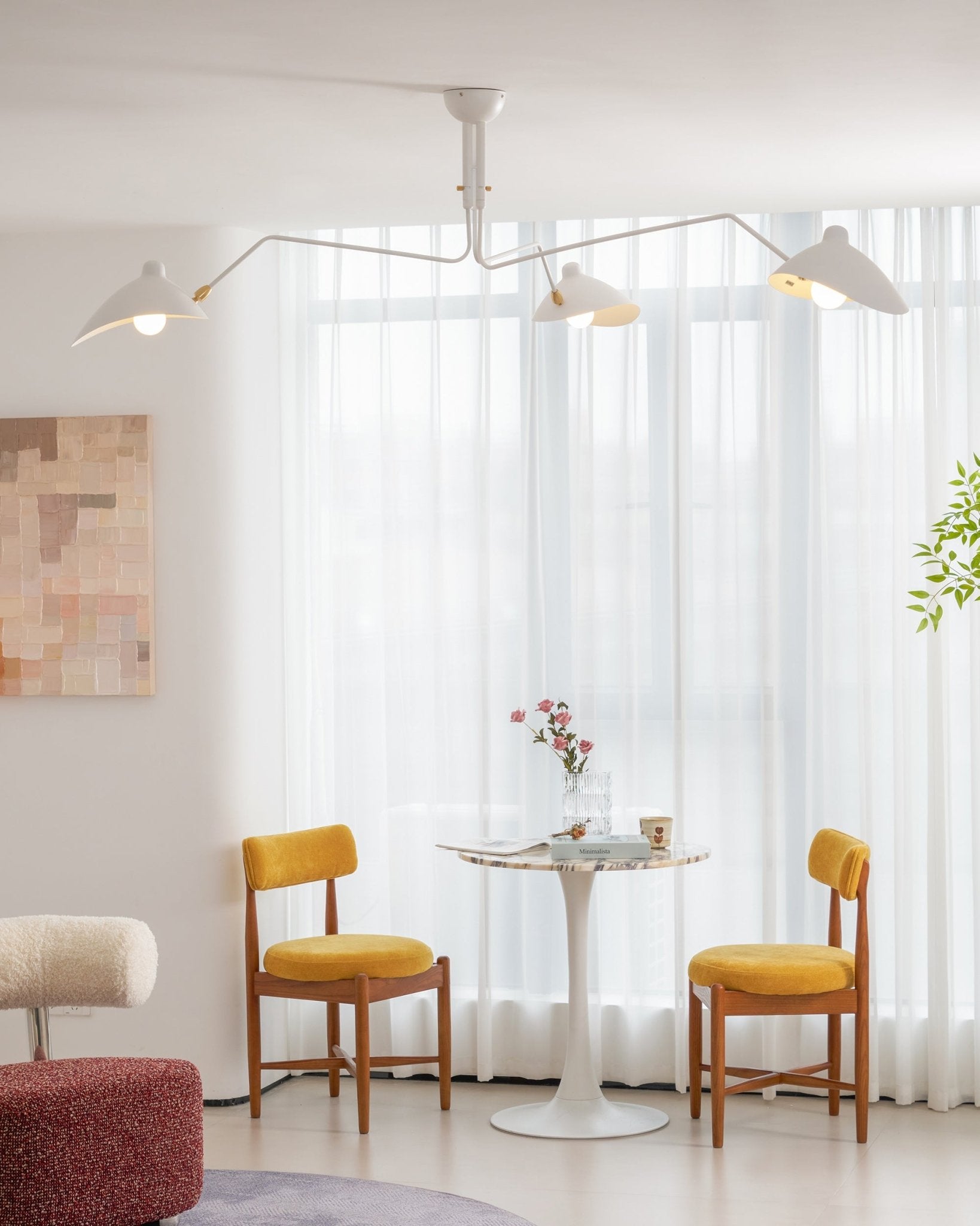 Three Arm Ceiling Light | Metal & Aluminum, Indoor Use for Modern Home Decor