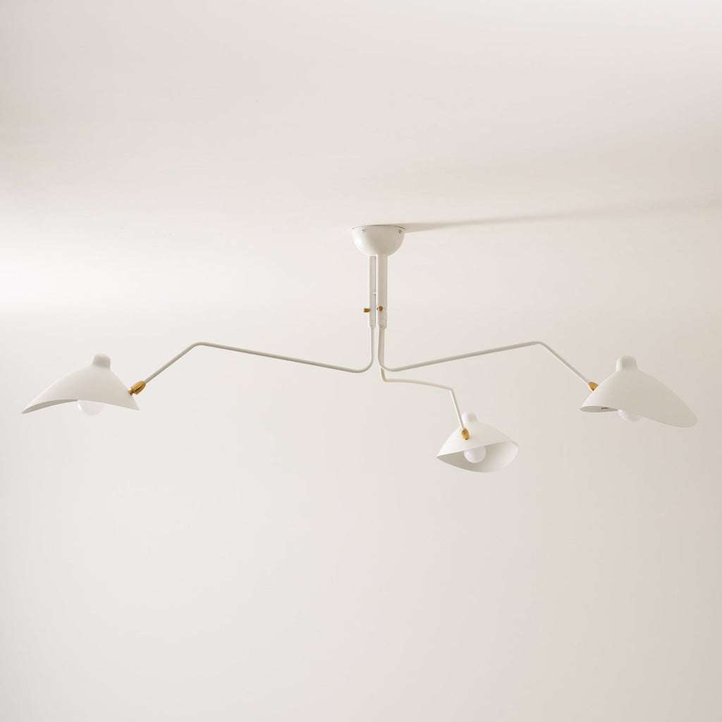 LED Ceiling Light Fixture - Serge Mouille Style - Adjustable Arm Design for Living Room & Modern Interiors