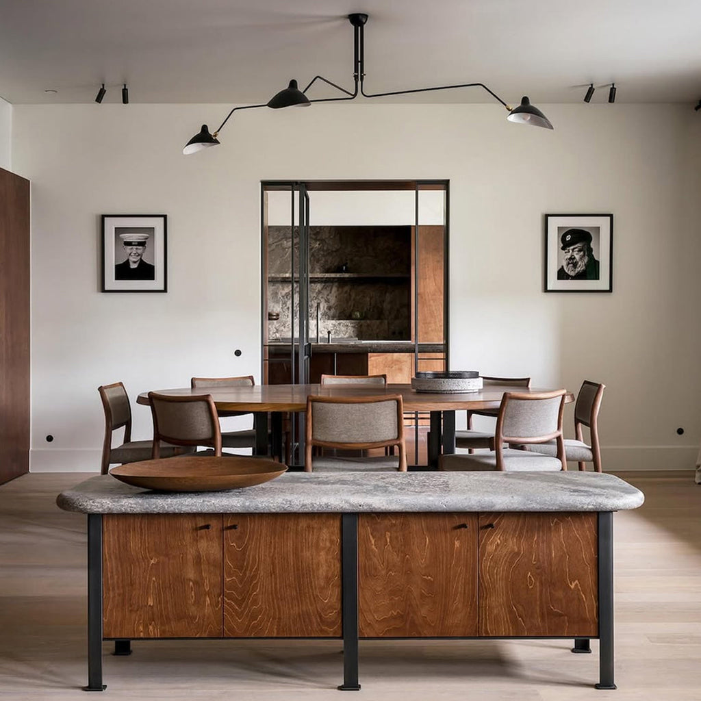 LED Ceiling Light Fixture - Serge Mouille Style - Adjustable Arm Design for Living Room & Modern Interiors