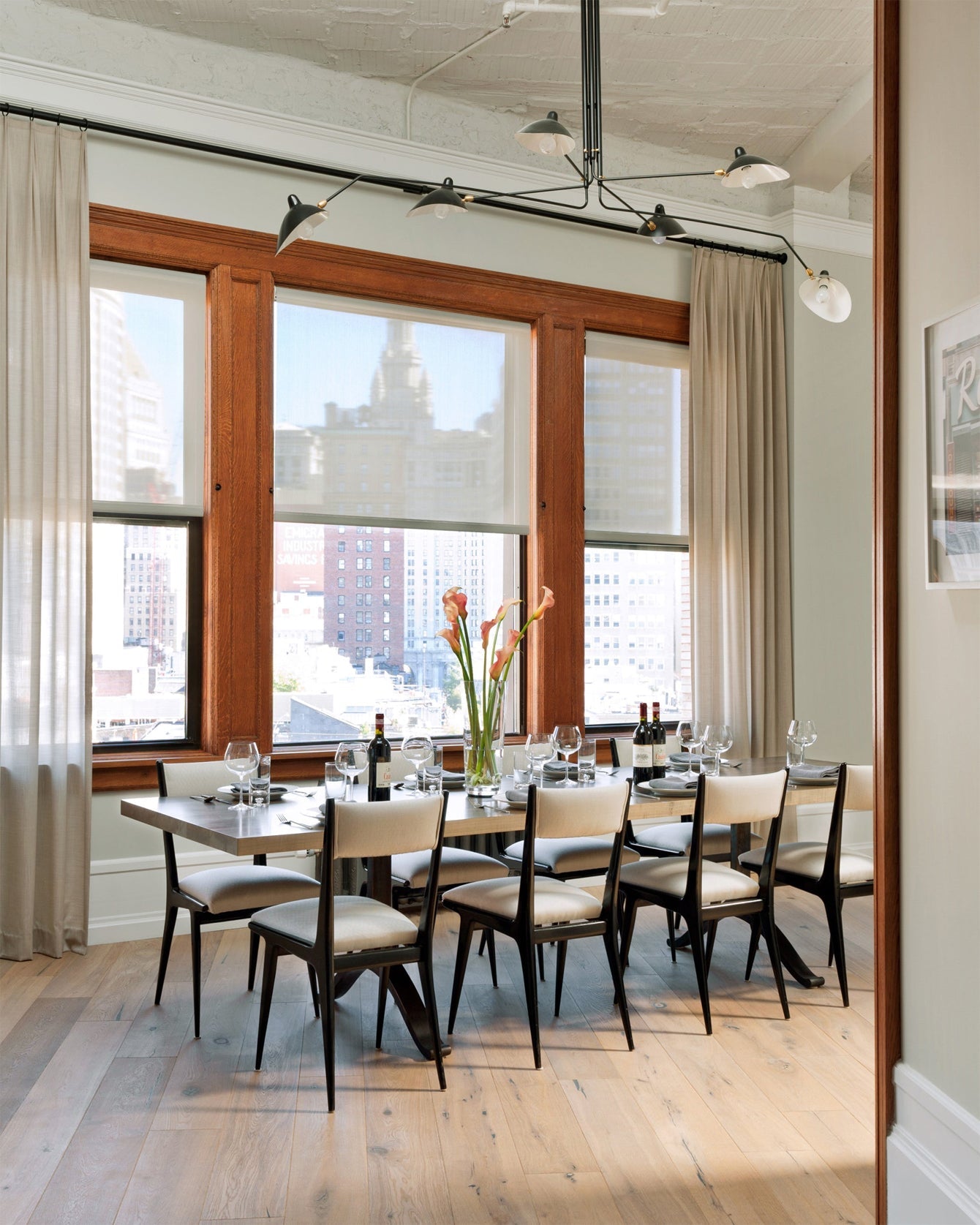 LED Ceiling Light Fixture - Serge Mouille Style - Adjustable Arm Design for Living Room & Modern Interiors