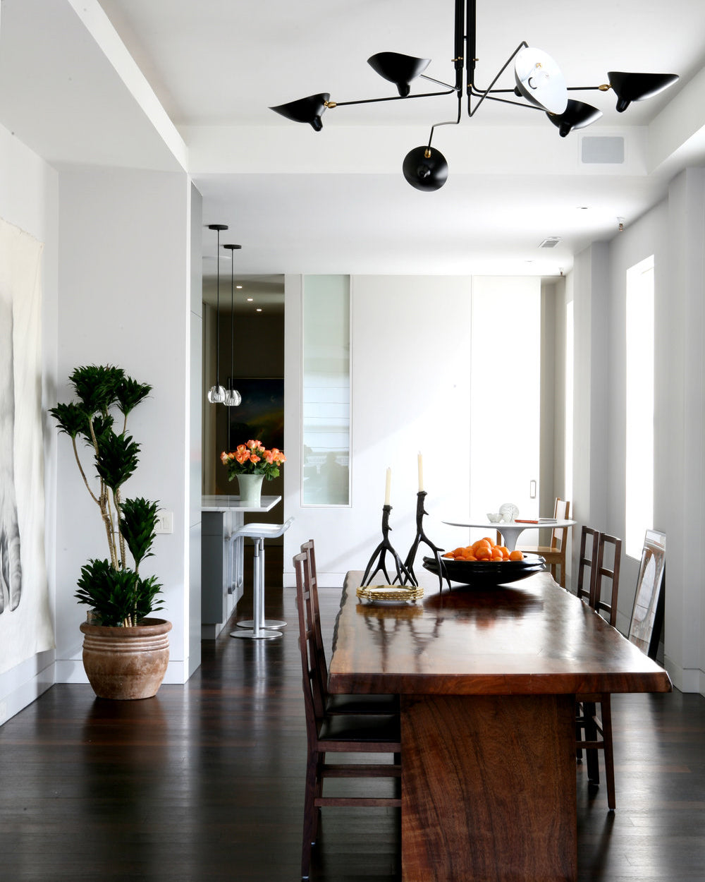 LED Ceiling Light Fixture - Serge Mouille Style - Adjustable Arm Design for Living Room & Modern Interiors