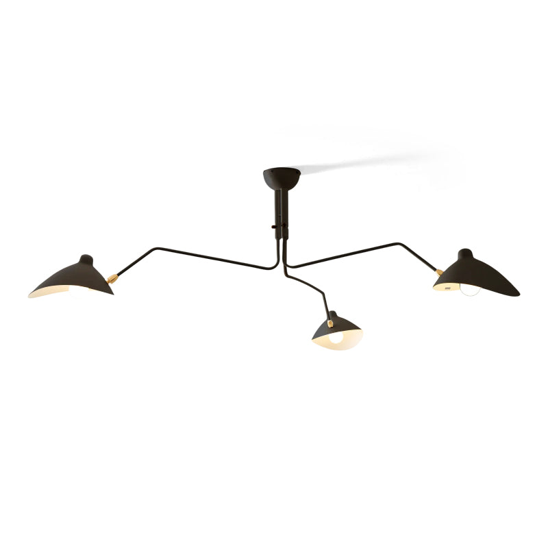 LED Ceiling Light Fixture - Serge Mouille Style - Adjustable Arm Design for Living Room & Modern Interiors