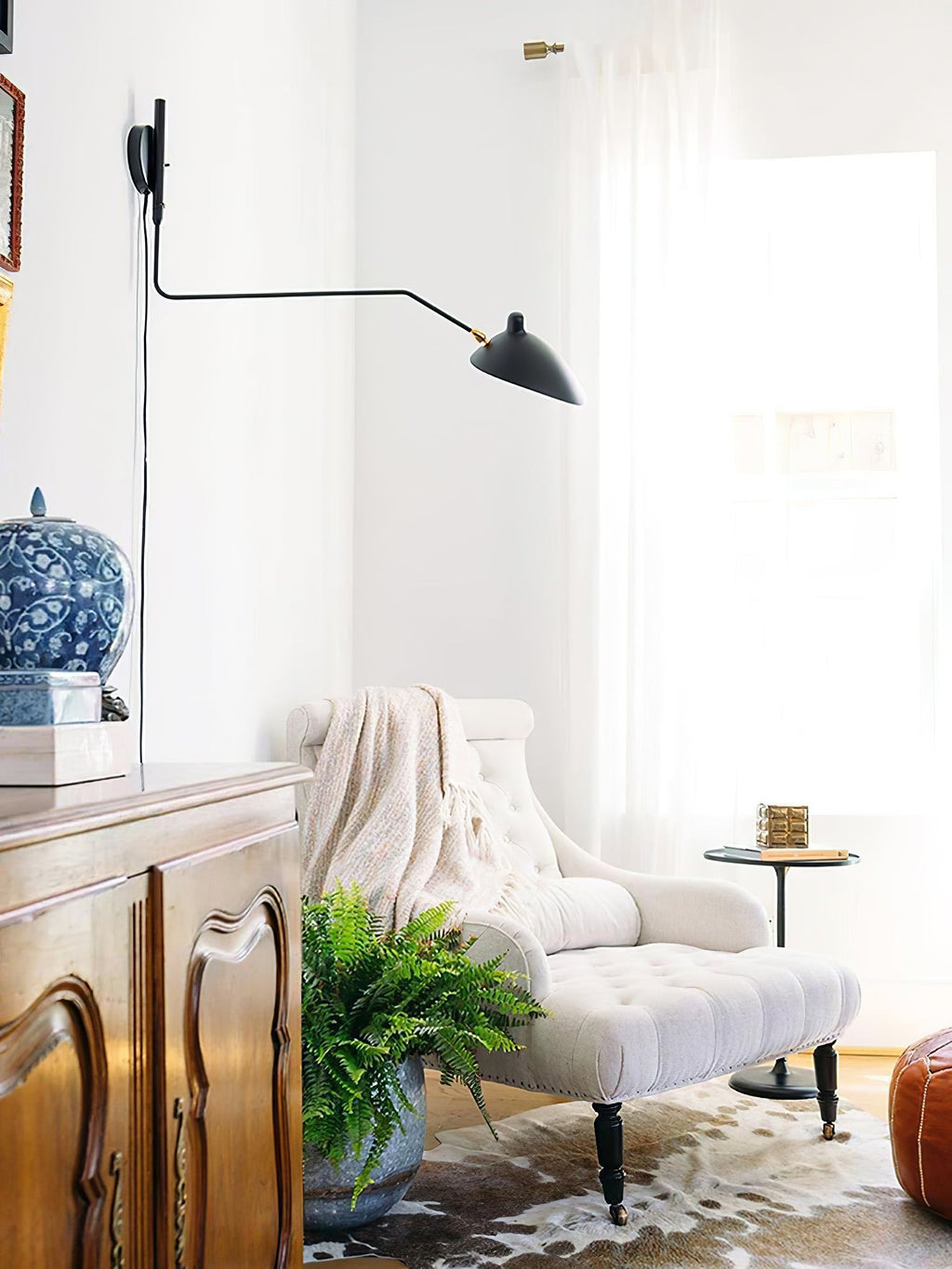 LED Wall Sconce Light Fixture - Adjustable Arm, Modern Design for Living Room & Bedroom Lighting