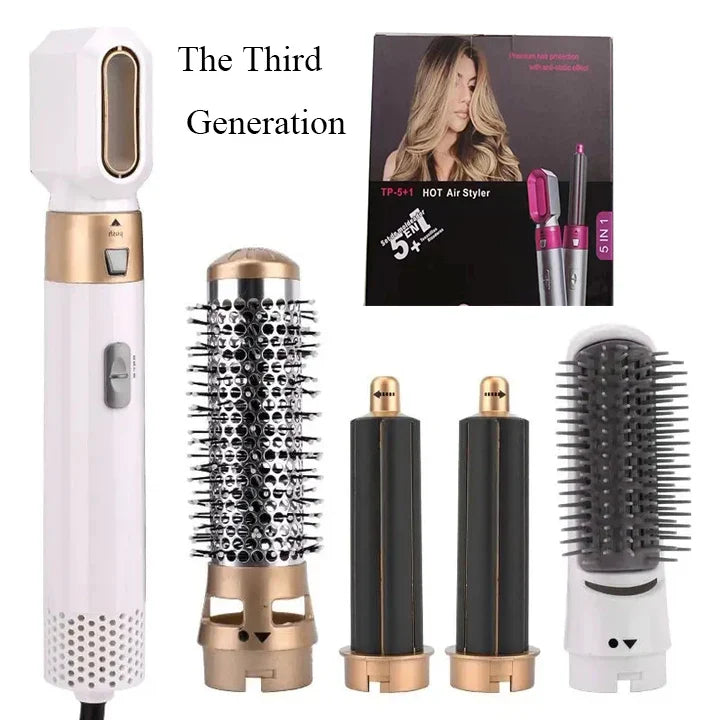 5-in-1 Hair Dryer | Negative Ion Styling Solution, Straightener, Curler, Blow Dryer & Brush in One Tool