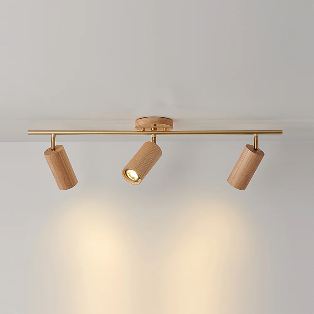 LED Shaker Wood Long Spotlight Fixture - Adjustable Track Lighting for Home, Office & Retail Spaces