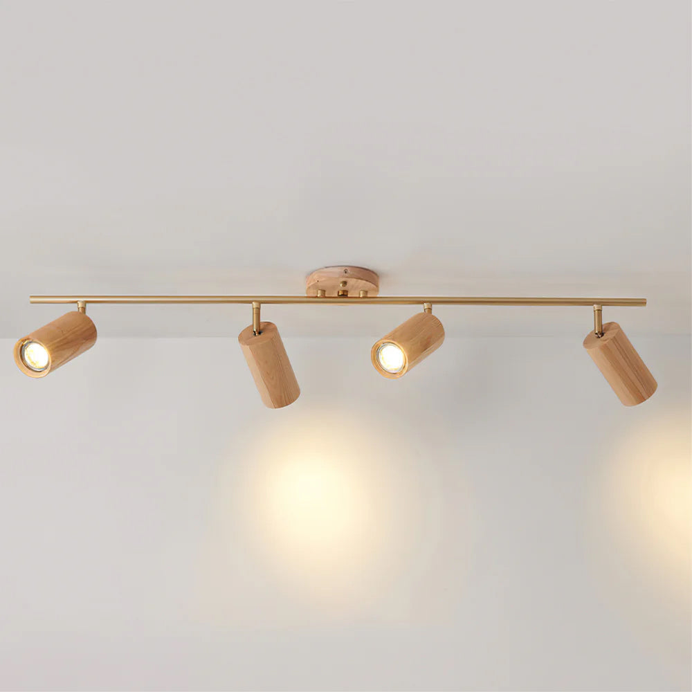 LED Shaker Wood Long Spotlight Fixture - Adjustable Track Lighting for Home, Office & Retail Spaces