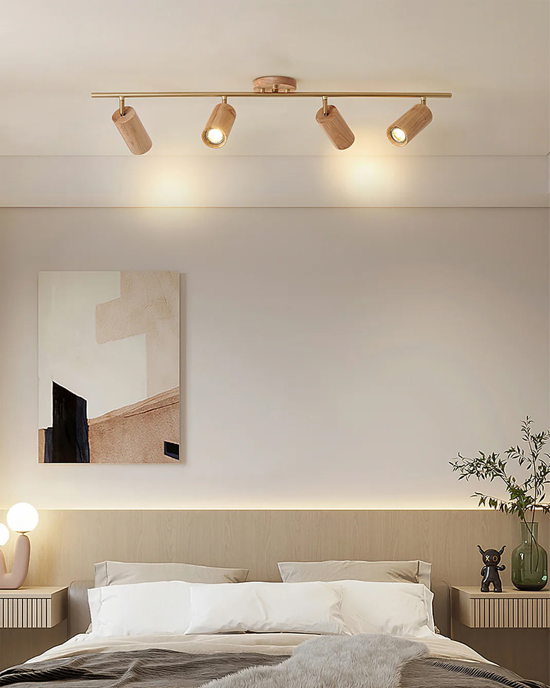 LED Shaker Wood Long Spotlight Fixture - Adjustable Track Lighting for Home, Office & Retail Spaces