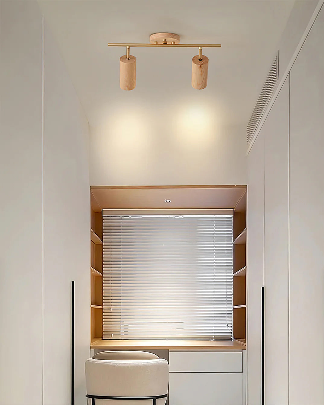 LED Shaker Wood Long Spotlight Fixture - Adjustable Track Lighting for Home, Office & Retail Spaces