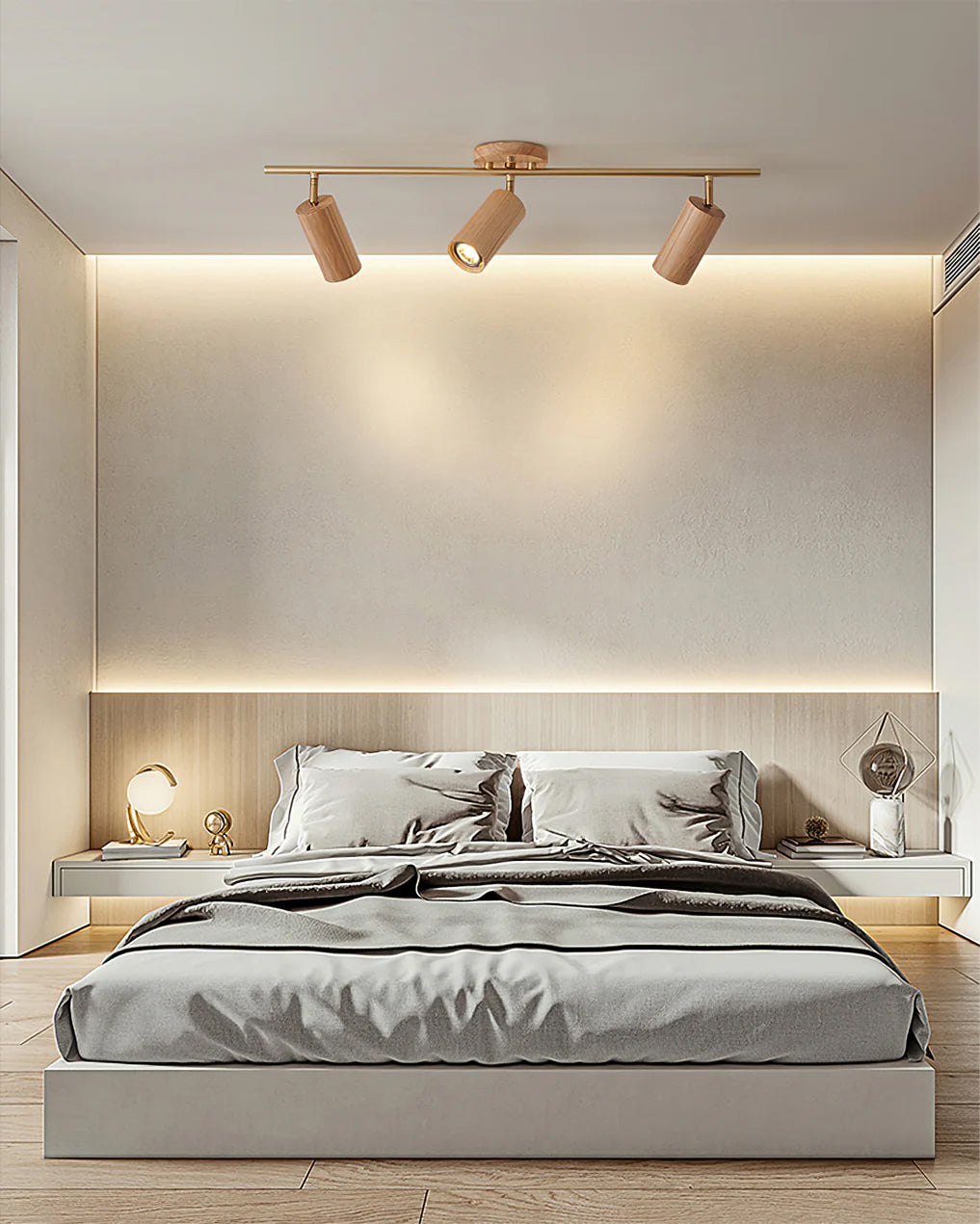 LED Shaker Wood Long Spotlight Fixture - Adjustable Track Lighting for Home, Office & Retail Spaces